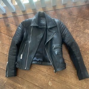 SOLD Nour Hammour Paris supersoft black Lambskin Leather Biker Jacket size small